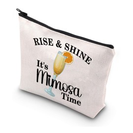 WSNANG Rise and Shine It's Mimosa Time Makeup Bag The Mimosa Cocktail Lovers Zipper Pouch Day Drinker Brunch Gift Mimosa Gift (Mimosa bag)