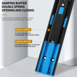 Full Extension Ball Bearing Drawer Slides, Soft Close Drawer Slides, Cabinet Drawer Runners, 10 in - 20 in (1 Pair-Black, 10 Inch)