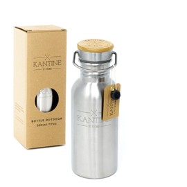 Kantine 51° Nord ® Water Bottle 500 ml Outdoor | Single-Walled Stainless Steel Drinking Bottle 0.5 L for Children and Adults I Water Bottle for Camping