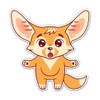 Cute Fennec Fox Long Ears - 12" Vinyl Sticker Waterproof