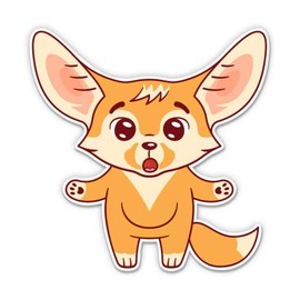 Cute Fennec Fox Long Ears - 12" Vinyl Sticker Waterproof Decal