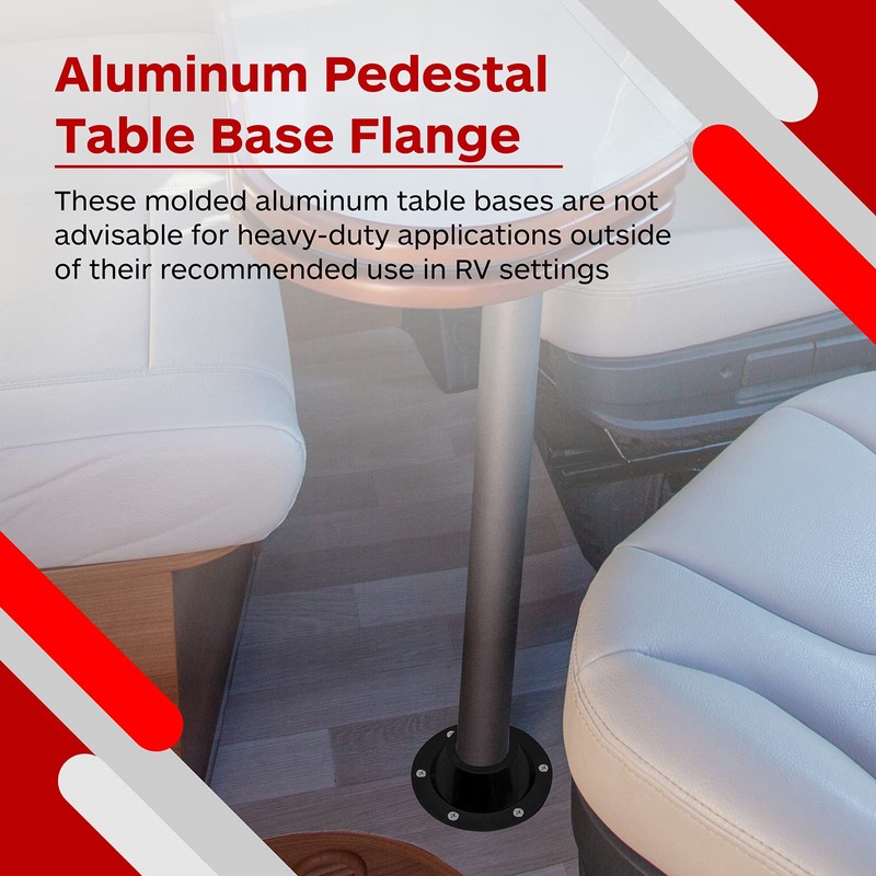 TonGass (2-Pack, Black Aluminum RV Table and Floor Mounting Base