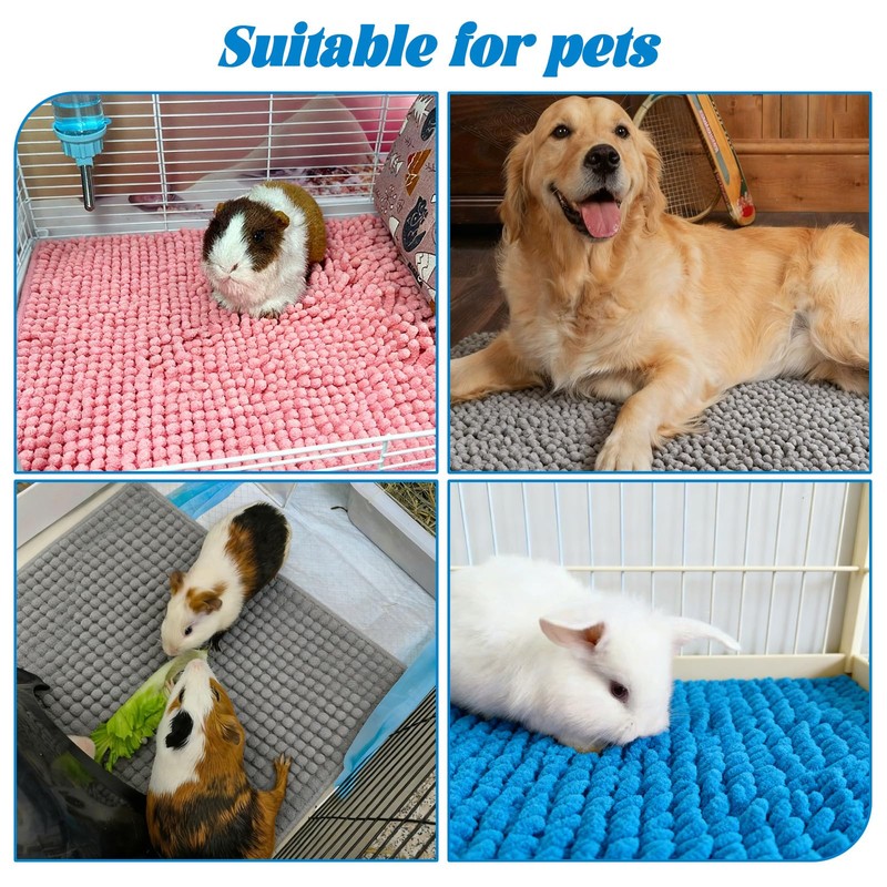 6 Pcs Guinea Pig Fleece Cage Liners, 16 x 24