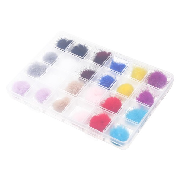 Baluue 24pcs Detachable Fluffy Nail Art Stickers 3D Manicure Ornament