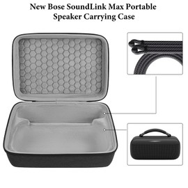 Geekria Shield Speaker Case Compatible with Bose Soundlink Max Case Cover, Replacement Hard Shell Portable Speaker Protective Carrying Bag with Cable Storage (Dark Grey)