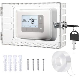 GYFVBH Thermostat Lock Box with Key Thermostat Lock Box Large Thermostat Cover with Lock Universal Clear Thermostat Guard for Thermostats on Wall Fits 6.3''*4.72''*2.2'' or Smaller