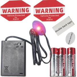 Fake Car Alarm, Dummy Car Alarm,(Batteries Included) Red LED Light Simulate Imitation Security System, Warning Anti-Theft Flash Blinking Lamp (Red Light-1 Pack)