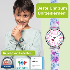 Kiddus Learning Watch for Children, Boys and Girls, Analogue Children's First Watch, 5 Years and Up, Hour and Minute Labelled