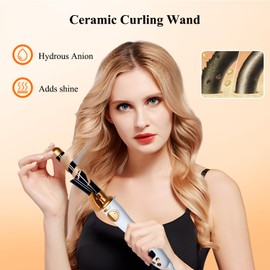 Automatic Curling Iron, Auto Hair Curling Wand, Rotating Curling Iron 1 Inch,Ceramic Hair Curler for Lasting Beach Waves, Adjustable Temperature