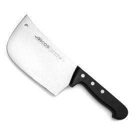 ARCOS Hackbeil Küchenhackmesser 160mm zum Schneiden von Knochen und Fleisch. Die Axt hat ein rechteckiges Design aus rostfreiem Stahl und einem Griff aus Polyoxymethylen. Schwarz. Universal-Serie
