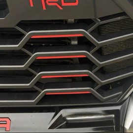 Advanced Trims 11 RED LINES SET FOR 2022 2023 2024 Front Emblem TUNDRA Grill Bumper