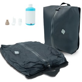 Vacuum Compression Bags for Travel with Pump,Reusable Space Saver Bags with IP67 Waterproof Zipper,17L TPU Packing Cubes for Suitcase, Backpack,Luggage,Yoga,Swim,Beach(2PACK,Black)