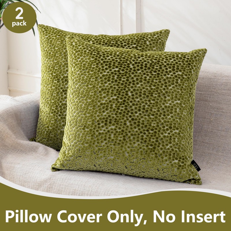 FIFU 18x18 Inch Throw Pillow Covers Set of 2, Jacquard