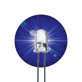 Lumetheus LED 5 mm Colour Blue 5000 mcd Pack of 50 Blue Light Emitting Diodes Approx. 3 V Diode 2 Pin LEDs Housing Clear