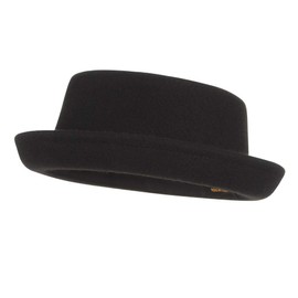Licus Men's Roll up Pork Pie Pillbox Trilby Wool Hat Winter Derby Fedora Hat Black