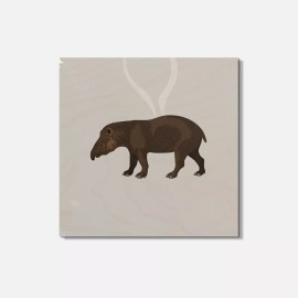 Unbranded South American Tapir Animal 4'' X 4'' Square Wooden Coaster