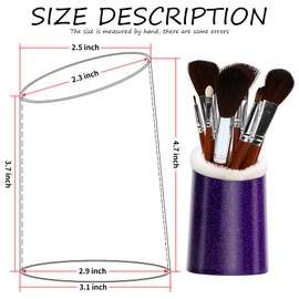 BVYA 2 Pcs Premium Leather Makeup Brushes Cup, Pen Pencil Desk Holders, Office & Home Organizer, Make Up Brush Pot