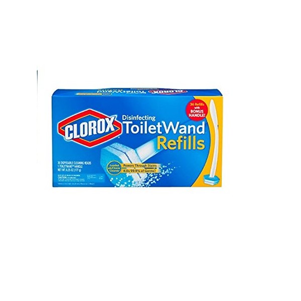 Clorox Toilet Wand Disinfecting Refills, 36 Ct Plus Bonus Handle