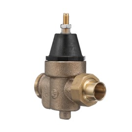 Watts 3/4-Inch Lead-Free Water Pressure Reducing Valve, Solder Union x FPT, Adjust 25-75 PSI, Max Work 400 PSI