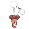 BONSNY Enamel Metal Chain Jungle Elephant Key Chains For Women