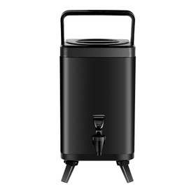 Insulated Beverage Dispenser,AGKTER,Thermal Hot and Cold Beverage Dispenser 10L 2.6Gal Hot Drink Dispenser with Spigot for Hot Tea&Coffee,Cold Milk,Water,Juice (Square Black)