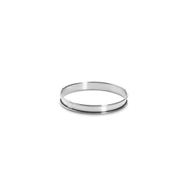 De Buyer Circular Tart Frame with Rolled Edge, Stainless Steel, Height 2cm Diameter 12 cm, Stainless Steel, other, 14 cm