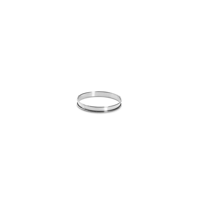 De Buyer Circular Tart Frame with Rolled Edge, Stainless Steel,