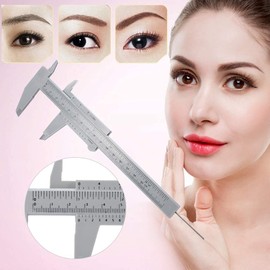 Telituny Vernier Caliper 150 mm Plastic Eyebrow Tattoo Permanent Make Up Micrometer Measuring Tool for Permanent Make-Up Tattoo Eyebrow Line Lip