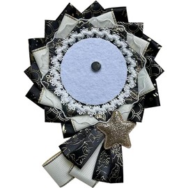 YUYAKESHI Can Badge Rosette Pain Bag Handmade Ribbon Pain Bag Decoration Lace Accessories for Garbage Rosette Shooting Star Star Decoration 55-75mm Badge, Ribbon Magnet Fabric