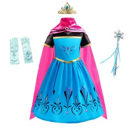 Lito Angels Princess Coronation Costume Dress Up with Cape and Accessories for Kids Girls, Birthday Fancy Party Outfit, Age 3-4 Years (Tag Number 110)