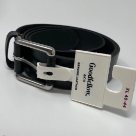 Goodfellow & Co Mens XL 40 - 44 Belt Black Leather Silver Tone Buckle