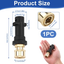 Pressure Washer Gun Adapter with 1/4'' Quick Connect Female Fitting for Karcher K Series K2, K3, K4, K5, K6, K7 High Pressure Washer Nozzle Connector Brass Socket Quick-Fitting Adaptor for Kärcher