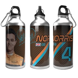 Partisan Lando Norris Water Bottle 2-Lid Aluminium 600ml Silver