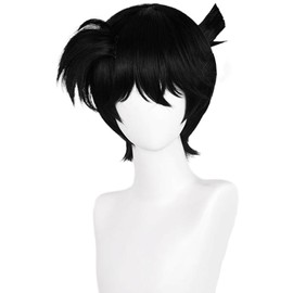 Edogawa Conan Cosplay Wig, Short Hair, Men's Wig, Black Hair, Accessories, Heat Resistant Wig, Chirty Hair, Vance, Bangs, High School Girl, Detective Boy (Black)