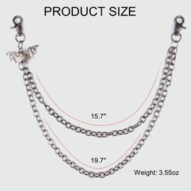 Heavy Duty Punk Chains for Pants, Multi-layer Gothic Hip Hop Accessories with Durable Clasps, Unisex Metal Belt Chain for Wallet, Keys & Streetwear Fashion