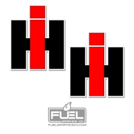 International Harvester Premium Vinyl Decal Sticker 2-pack  Tractor Logo - 3" wide x 3.57" tall