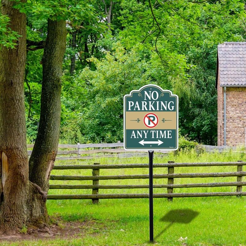 Smeryl No Parking Any Time Sign with 34.6" Stake for