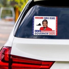 Winsome Earle-Sears for Virginia Governor 2025 Vinyl Sticker, Vote Winsome Earle-Sears Decal, Governor Elections Bumper Sticker, 6" x 4.5"