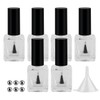GTHER 6PCS 15ML Empty Nail Polish Glass Bottles with Brush