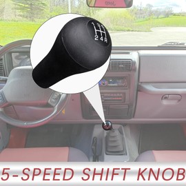 TQPONLY 5 Speed Gear Shift Shifter Knob,Compatible with Dodge Ram Dakota/Jeep Cherokee Wrangler Manual Gear Shift Lever Handles Replaces 52104174