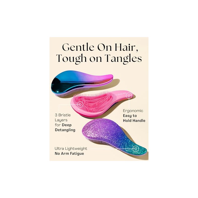 Lily England Gentle Detangle Hair Brush for Thick, Curly, Wet