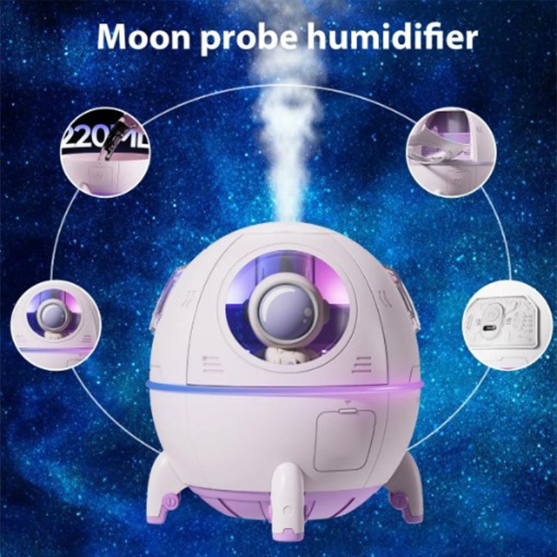 Mini USB Humidifier Cute Spaceship Shaped Humidifier Portable Household Ambient