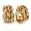 20mm Tall/C-Shape Plaited Clip-on Earrings/Gold Tone