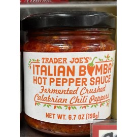 TRADER JOES ITALIAN BOMBA HOT PEPPER SAUCE! 6.7 OZ! VERY TASTY!