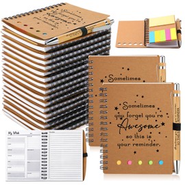 Moinchore 10 Sets Employee Appreciation Gifts Inspirational Spiral Notebooks with Sticky Notes and Bamboo Pens Thank You Gifts for Christmas Team Nurse Teacher Coworkers (Sometimes You Forget)
