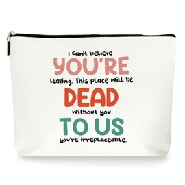 ZYQFN Farewell Gifts for Coworkers, Coworker Leaving Gifts for Women, Goodbye Leaving Going Away Retirement Gifts for Coworkers Friends Boss, Funny Retirement Makeup Bag. (060)