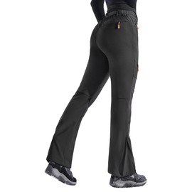 Ewedoos Snow Pants Womens Ski Pants Waterproof Insulate Softhell Fleece Lined Winter Hiking Snowboard Zipper Bottom Leg Black