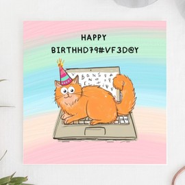 TEEMI-Funny Cat Birthday Card for Boyfriend, Girlfriend, Best Friend, Husband, Wife, Cat Lovers, Funny Cat Card
