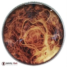 Remo DX-Series Skyndeep Clear Tone Doumbek Darbuka Drumhead - Yellow Mist Graphic, 8.75"
