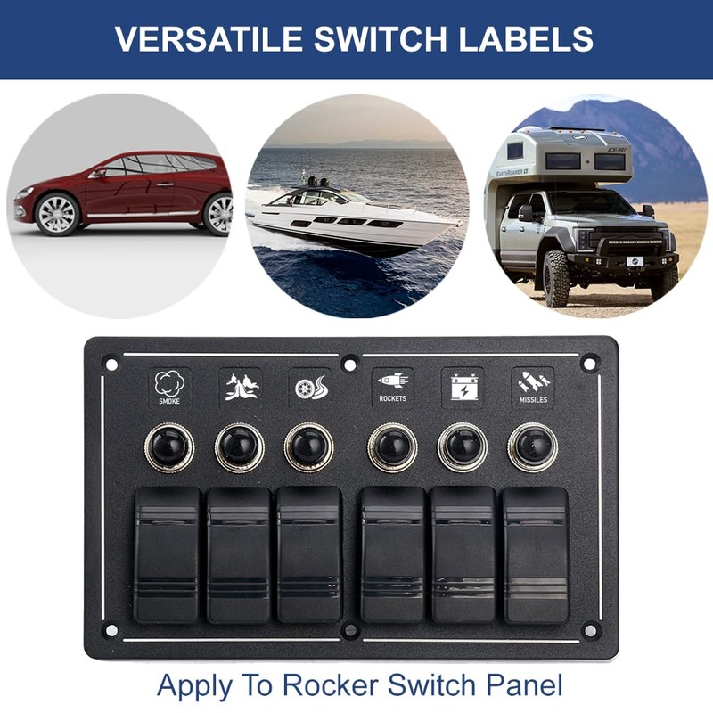 GOMAKERER Pack of 400 Car Switch Panel Stickers, White Car